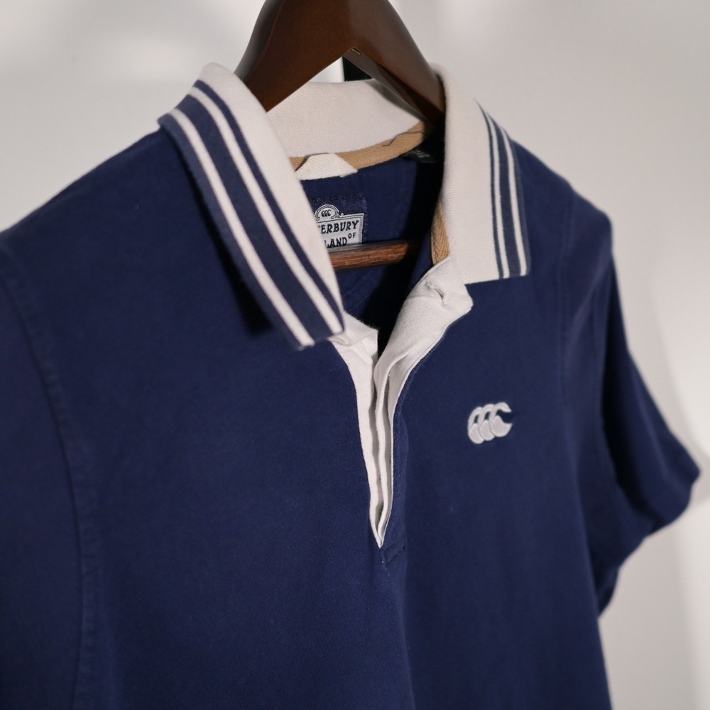 Canterbury of New Zealand Vintage Mens Rugby Polo Size M Navy Blue